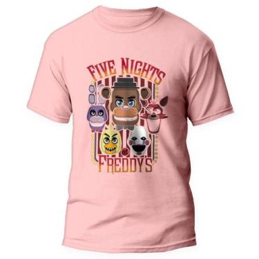 Imagem de Camiseta Fnaf Five Nights At Freddys Jogo Game 1 Rosa - Kamisetas Otak