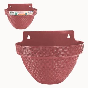 Imagem de Vaso De Parede Meia Lua Rattan 3 Litros Terracota - Arqplast
