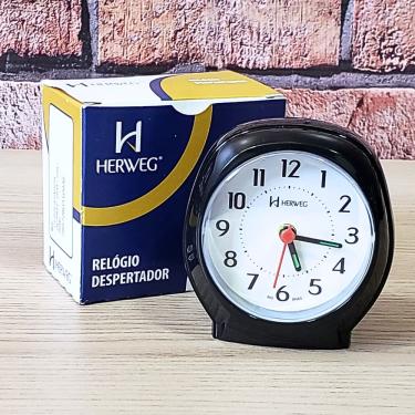 Imagem de Relógio Despertador Herweg Quartz Analógico Preto 2634 - 034