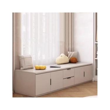 Imagem de LICONG-2019 Armário de janela de varanda armário de armazenamento do chão ao teto pode sentar e dormir armário de armazenamento baixo armário de armazenamento varanda armário de armazenamento