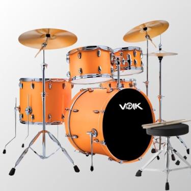 Imagem de Bateria Acústica Completa Voik BAM22-OR Laranja