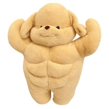 Imagem de YIJU Brinquedo de pelúcia de cachorro muscular, animal de pelúcia, 50cm, novidade, decorativo, figuras de pelúcia para sofá, estudo, carro, quarto,