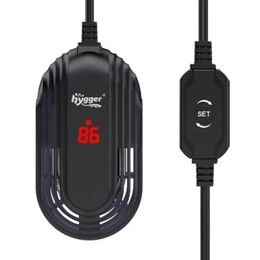 Imagem de hygger Aquecedor de aquário pequeno, aquecedor submersível de aquário Betta de 50 W com controlador externo de temperatura ajustável, aquecedor de tartaruga com visor LED para tanques de até 10 galões