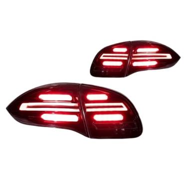 Imagem de Luzes traseiras de estilo de carro compatíveis com Porsche Cayenne 2011-2014 Lâmpada traseira LED DRL Sinal de dínamo Freio Reverso Acessórios para automóveis(Red)