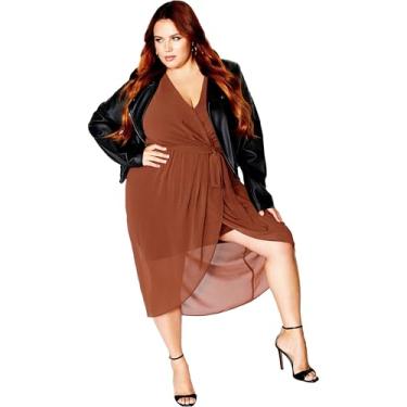 Imagem de City Chic Vestido feminino Citychic Plus Size Gravata sexy, Gengibre, 48