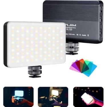 Imagem de VIJIM VL120 Luz de vídeo LED na câmera, mini lâmpada recarregável de preenchimento de iluminação fotográfica de 120 LEDs 3200K-6500K bicolor regulável, CRI95+, bateria embutida de 3100mAh