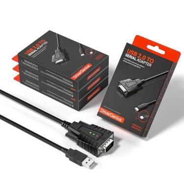 Imagem de DriverGenius Cabo adaptador USB para Serial RS232 DB9 com 3 indicadores LED - Compatível com Windows 11, macOS Sequoia 15.1.1, Linux (pacote com 4)