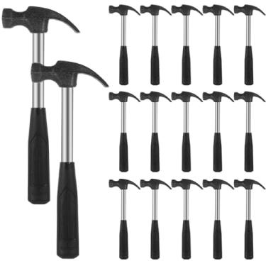 Imagem de 20 minimartelos, martelos pequenos para os pequenos, martelos de segurança sólidos com alças de borracha antiderrapantes, martelos domésticos de plástico, removedores de unhas de parede, mini martelos