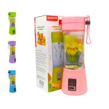 Imagem de Liquidificador Portátil Elétrico, 380ml, Mini Mixer para Sucos, Disponível em Verde, Roxo e Azul HM-03