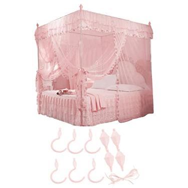 Imagem de Dossel de Cama de Rede Mosquiteira, Dossel de Rede Mosquiteira Estilo Princesa Com 3 Aberturas Laterais, para Decoração de Quarto Feminino (150 * 200 * 200)