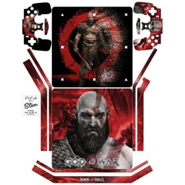 Imagem de Adesivo Skin Playstation Ps4 Slim + Controles God Of War - Resitank