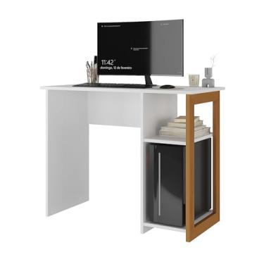 Imagem de Escrivaninha Mesa de Computador Quarto para Estudo e Trabalho Escritório Home Office Gabinete Nicho Decoração Retrô Monalisa (Branco)