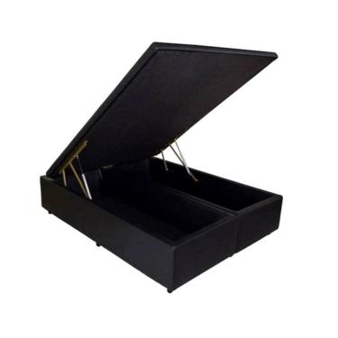 Imagem de Cama Box Baú Viúva Bipartido Blindada 128x188x40cm