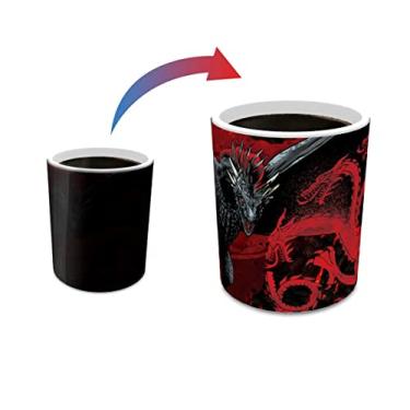 Imagem de Morphing Mugs Game of Thrones – Drogon Battle – Uma caneca de cerâmica que muda de cor de 325 ml – Imagem revelada quando um líquido quente é adicionado!
