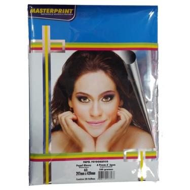 Imagem de Papel Fotográfico Glossy  Masterprint A3 180 Gramas 20 Folha