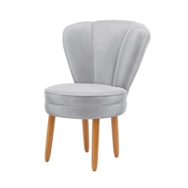 Imagem de Cadeira Poltrona para Recepção Tecido Veludo Decorativa MOBLAN decor (Cinza)
