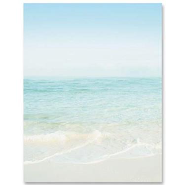 Imagem de PaperDirect Papel temático Romantic Paradise Seashore Beach Convide, papel de borda, papel timbrado 21 x 25 folhas, papel de escrita premium elegante, papel decorativo para impressora