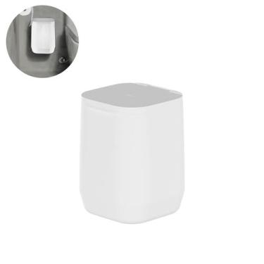Imagem de Lixeira 6 L Banheiro Parede Tampa Soft Close Adesivo Branco - OU, Bran