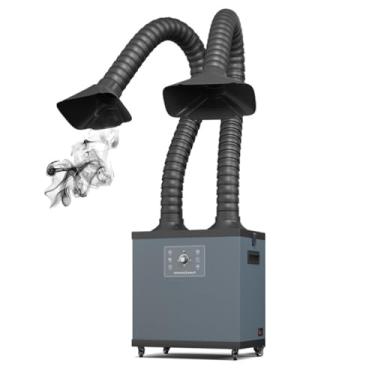 Imagem de Extrator de Fumaça de 200 W, Efeito de Filtração de 3 Camadas, Extrator de Fumaça de Sucção Forte de 310 m³/H, Baixo Ruído, Adequado para Máquina de Corte e Gravação a Laser, Ferro de Solda, DTF