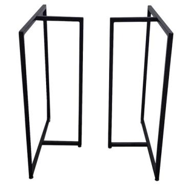 Imagem de Par Pé de Mesa Ferro Industrial 76,5x60 Preto Resistente - INOX LAURIN