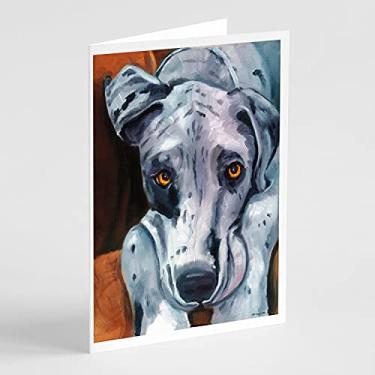 Imagem de Caroline's Treasures 7385GCA7P Cartões de felicitações e envelopes Great Dane Waiting Paciently Pacote com 8, 7 x 5, multicolorido