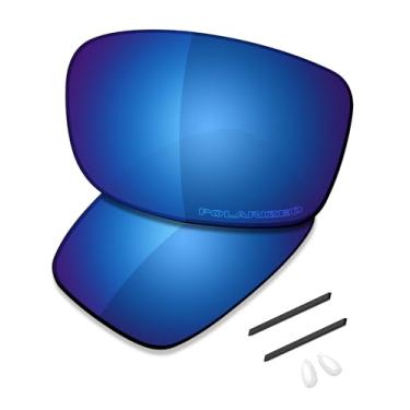Imagem de SAUCER Lentes de reposição premium e kits de borracha para óculos de sol Oakley Gauge 8 L OO4124 62 mm High Defense - Azul meia-noite polarizado