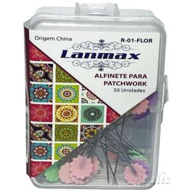 Imagem de Kit 50 Alfinete Para Patchwork Cabeça De Flor