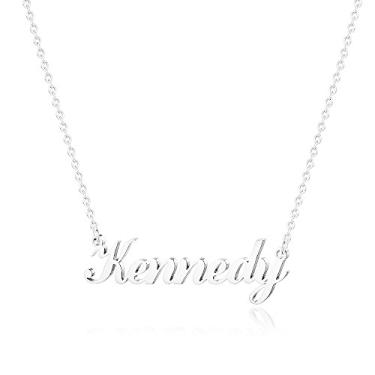 Imagem de Hidepoo Colar com nome personalizado – Colar com pingente de nome de aço inoxidável, corrente delicada com nome de letra, joias personalizadas, presentes para mulheres, Metal