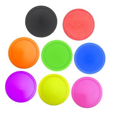 Imagem de rockible 8pcs Air Hockey Pucks Substitua o jogo em família para crianças de hóquei de reposição para crianças Pucks de mesa de hóquei de ar para casa para casa
