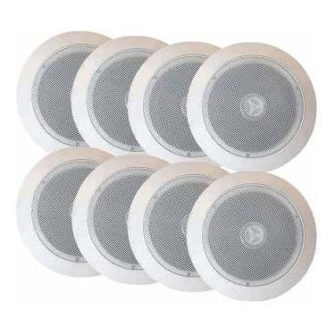 Imagem de Kit 8 Arandelas Coaxial Com Tweeter Orion Suportes Gesso