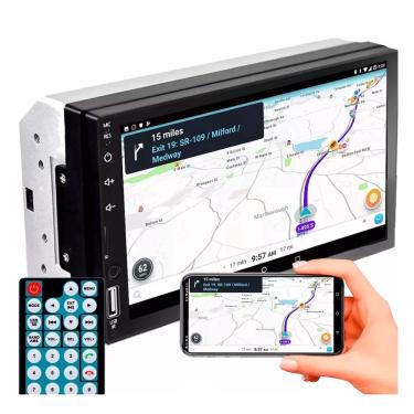 Imagem de Central Multimídia Universal 2 Din 7 Pol Carplay AndroidAuto - FirstOption 8100