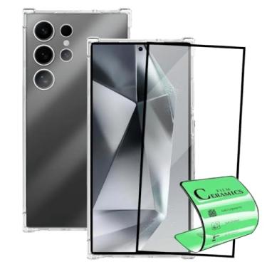 Imagem de Capa Capinha Anti Impacto e Película Premium 9D Cerâmica Compatível Com Samsung Galaxy S24 Ultra