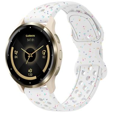 Imagem de Laband Pulseira de silicone esportiva colorida de 22 mm compatível com Garmin Venu 3/Venu 4 de 45 mm/Venu 2/Vivoactive 4, pulseira esportiva macia de plástico reciclado para Forerunner 570 47 mm/265