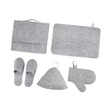 Imagem de IEUDNS Sauna Hat Set Bathroom Sauna Kit Acessórios para presentes Flipers práticos sauna de sauna tapa chapéu de vapor russo para saquinha a vapor, Cinza