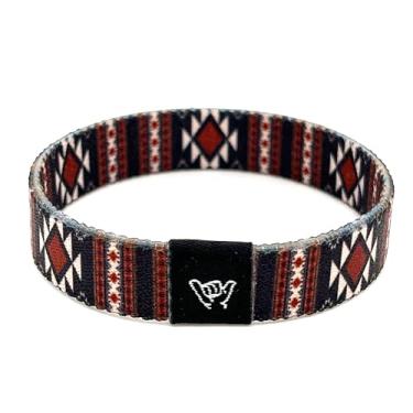 Imagem de Hang Loose Bands Pulseira Southwestern para homens, mulheres e adolescentes - NOVAS estampas! Impressão tribal confortável e pulseiras Boho - Pulseira reversível estilo ocidental - Pulseira de joias