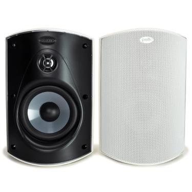 Imagem de Polk Audio Atrium 6 Alto-falantes externos para todos os climas com gabinete de reflexo de baixo (par, branco) | Ampla cobertura de som | Sistema de montagem com trava rápida