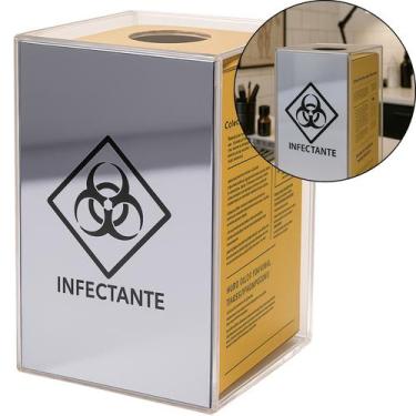 Imagem de Porta Caixa Coletora Descarpack 3L Parede Mesa Balcão Resíduos Infecta