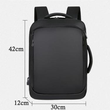 Imagem de Novo laptop Mochila Masculina Mochila Business Notebook Impermeável Back Pack USB Charging Bagpack Anti Theft Mochila (cinza)