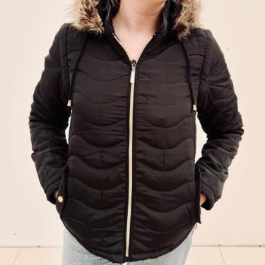 Imagem de Jaqueta Feminina Vira Colete Peluciada Poliéster Nylon com Zíper 1168C