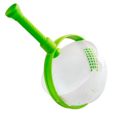 Imagem de Secador de Salada com Centrífuga Manual, 18cm, Verde e Branco, Sistema Giratório, 39,5 x 21,5 x 12,5cm