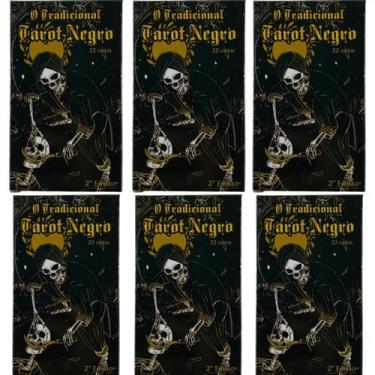Imagem de Kit 6 Baralhos o Tarot Negro 22 Cartas Plastificadas - Lua Mística - 1