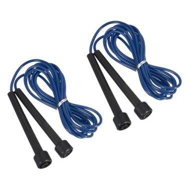 Imagem de PATIKIL Corda de pular PVC, 2 peças de corda de pular de velocidade ajustável, sem emaranhados, equipamento de exercício para treino, mulheres, homens, treinamento ao ar livre, fitness em casa, azul