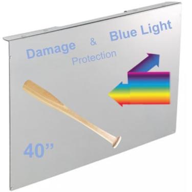 Imagem de Protetor de tela de TV com luz azul e danos de 40 polegadas. Protetor de proteção e bloqueio de filtro de luz azul UV para LCD LED 4K OLED QLED (89.7 x 52.1 cm)