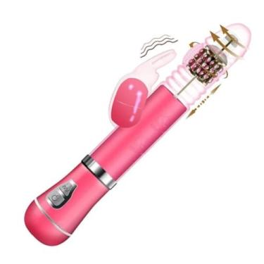 Imagem de Vibrador Ponto G Rabbit 9 Vibrações 6 Modos De Vai E Vem E Rotação Prazer Intenso Orgasmo Duplo [ROSA]