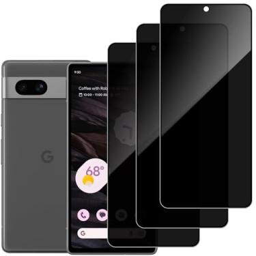 Imagem de DYNASCO Pacote com 3 protetores de tela de privacidade para Google Pixel 7A 6,1 polegadas, dureza 9H, antirarranhões, antiespião, película de vidro temperado para Google Pixel 7A - sem impressão