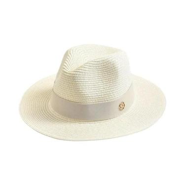 Imagem de Chapéu Panamá de Palha - Unissex, para Sol, Praia e Viagem, 56-58cm, L