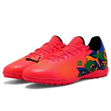 Imagem de Chuteira Society Puma Future 7 Play Njr Tt Bd Laranja Sunset-Masculino