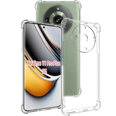 Imagem de USTIYA Capa para Realme 11 Pro+ Pro Plus 5G Transparente TPU Quatro Cantos Capa Protetora Transparente Macia