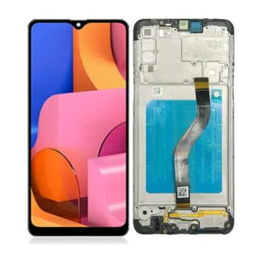 Imagem de YK LCD Display Touch Screen Digitizer Montagem de substituição para Samsung Galaxy A20s A207 A207F/DS A207FN A207U A207G A207W A207G/DS A207YN A207GN/DS Preto com moldura