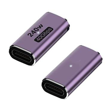 Imagem de AreMe Adaptador USB C 240W (pacote com 2), conector USB tipo C fêmea para fêmea 40Gbps casal para Thunderbolt, Switch, MacBook, laptop, tablet, telefone